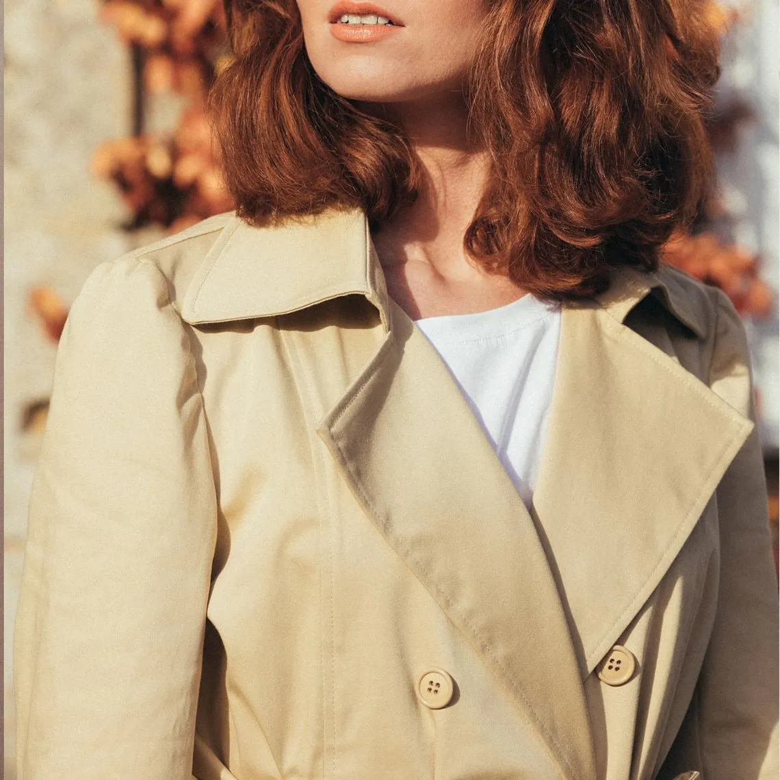 Trench long en coton Farah Réédition beige | 3 Suisses
