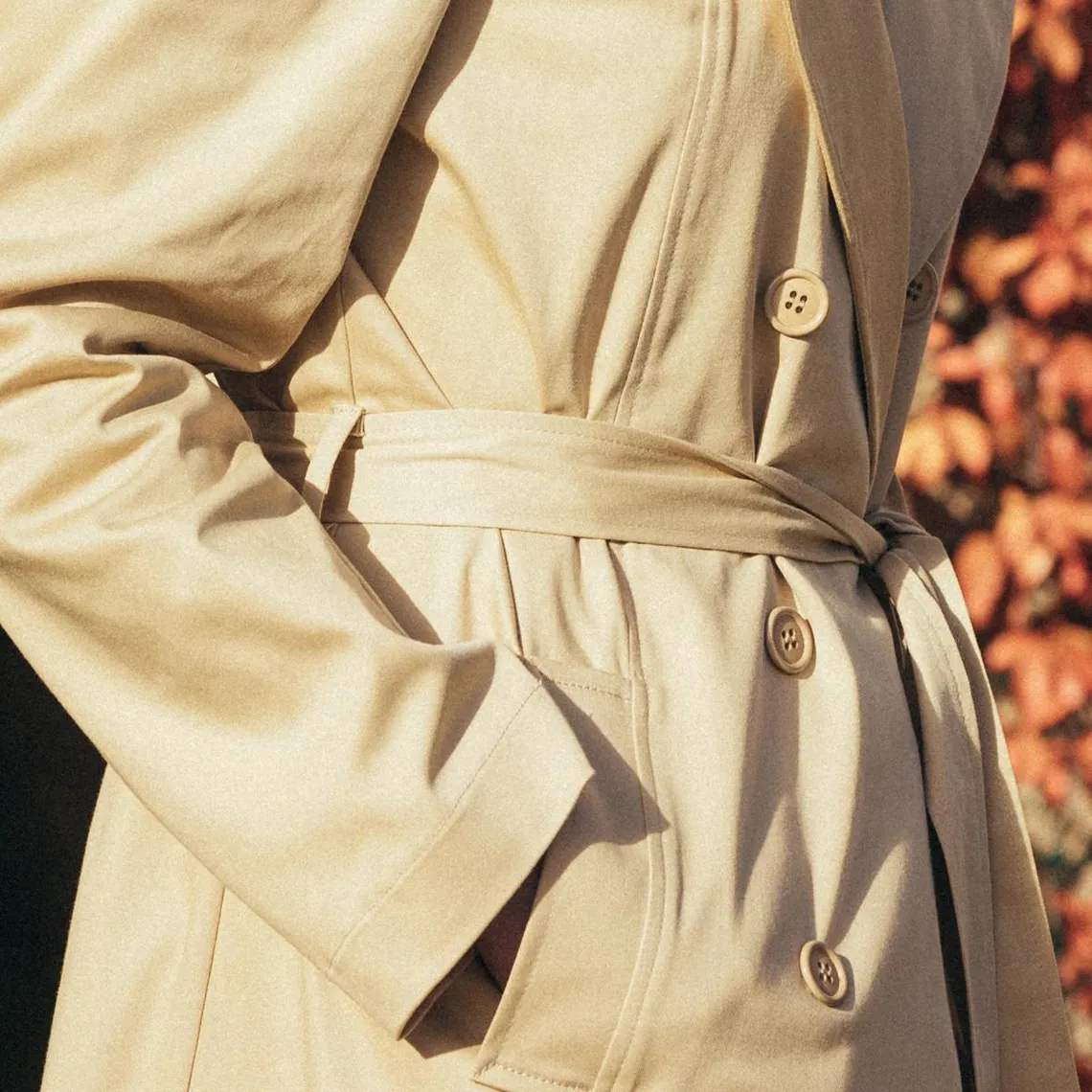 Trench long en coton Farah Réédition beige | 3 Suisses