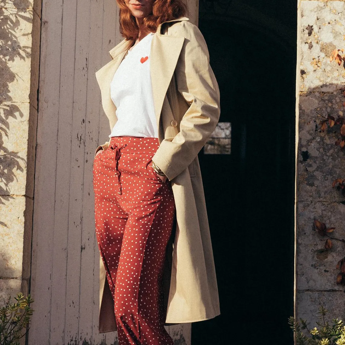 Trench long en coton Farah Réédition beige | 3 Suisses